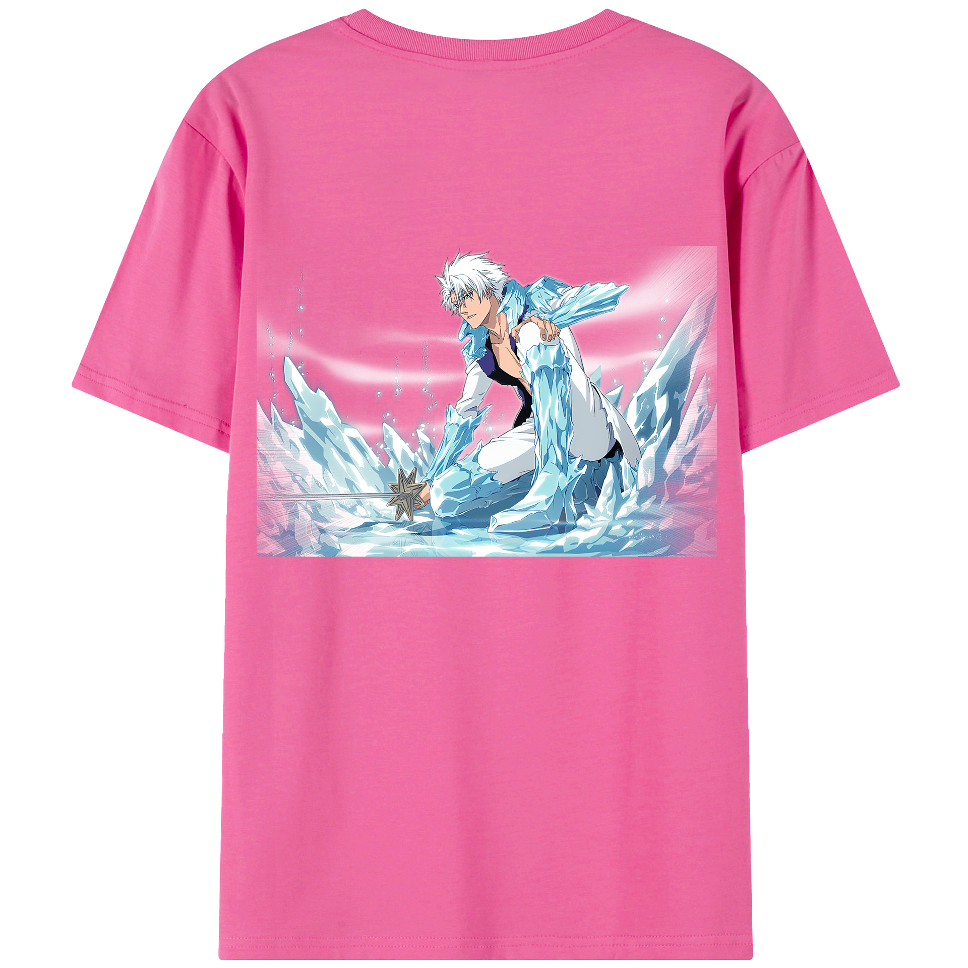 （画像用） ブリーチ 日番谷冬獅郎（ひつがや とうしろう） BLEACH Hitsugaya Toushirou レディース半袖Tシャツ(バックプリント)